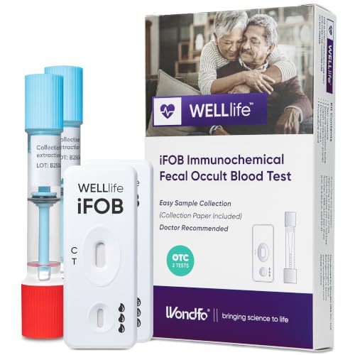 WELLlife iFOB Immunochemical Fecal Occult Blood Test, FIT Testing Kit 2pk 2T