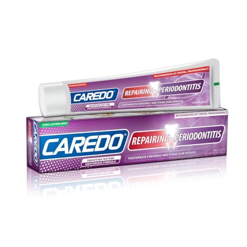 CAREDO New Taste Gum Repair Toothpaste for Adults, Fluoride Free Periodontal Treatment for Receding Gums, Recession Bleeding Periodontitis, Reverse Gingivitis, Plaque Control & Bad Breath 3.52 OZ
