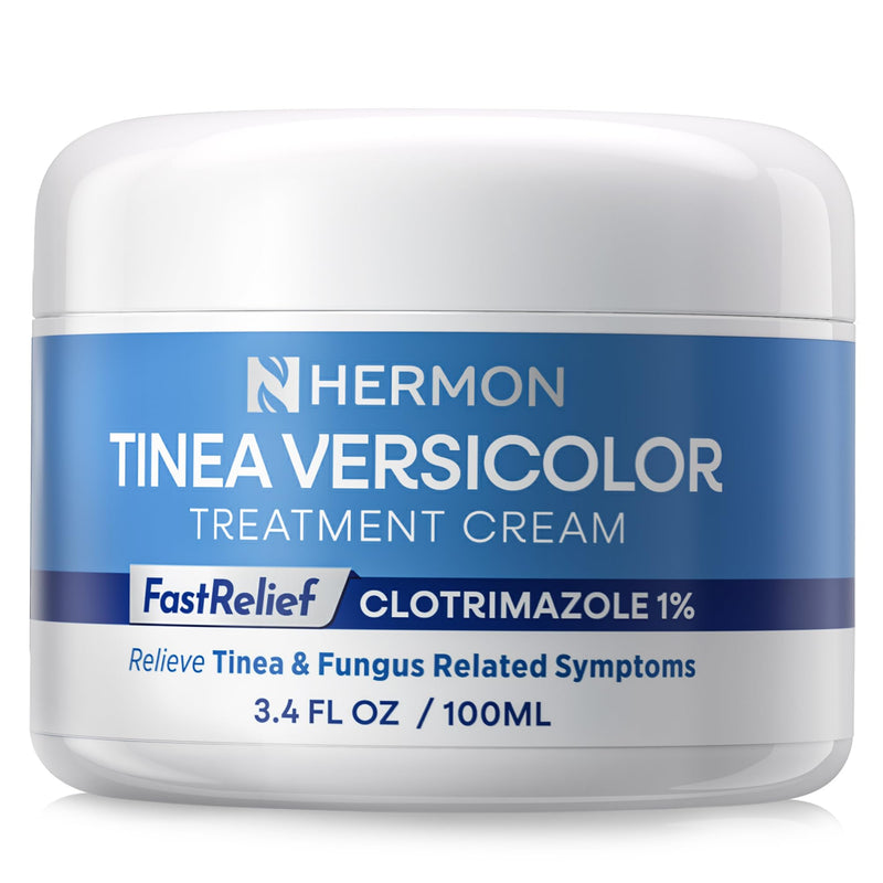 Hermon Tinea Versicolor Treatment Cream:Multi-Functional Clinically Proven 1% Clotrimazole Cream for Athlete's Foot, Tinea Versicolor, Jock Itch, Ringworm 3.4 Ounce (pack of 1) - BeesActive Australia