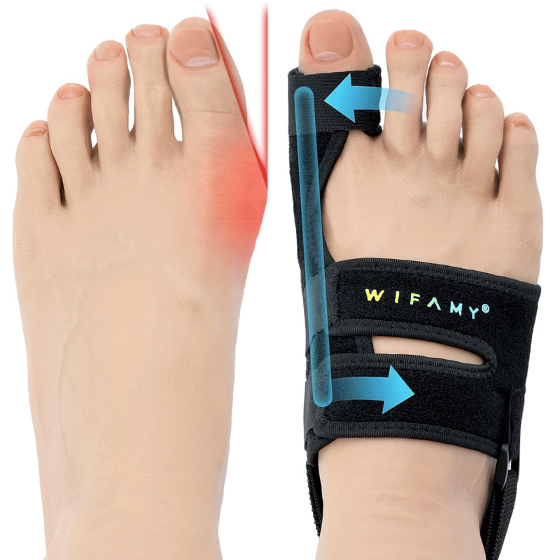 Wifamy Bunion Corrector For Women Big Toe: Soft Gel Toe Separators For Women - Adjustable Straps & Breathable Design - Day/Night Pain Relief For High Heels & Flats