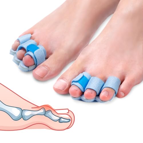 Hammer Toe Straightener Corrector Splint Brace for Women fit 2nd 3rd and 4th Toes - (L-Blue) - 1 Pair L Blue