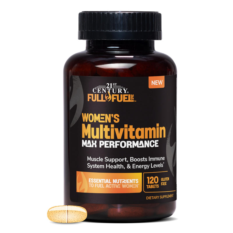21st Century Full Fuel 365 Active Women's Multivitamin, 120 Tablets, Daily Vitamins and Minerals for Energy, Muscle Support, Immune Health, Gluten Free