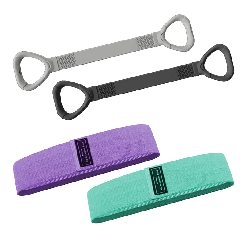 Full Body Resistance Bands Set for Women & Men, Professional Upper & Lower Body Workout Bands for Arms, Legs, Glutes, Yoga, Strength Training, Home Gym Fitness Equipment GreenPurple 4pcs - BeesActive Australia
