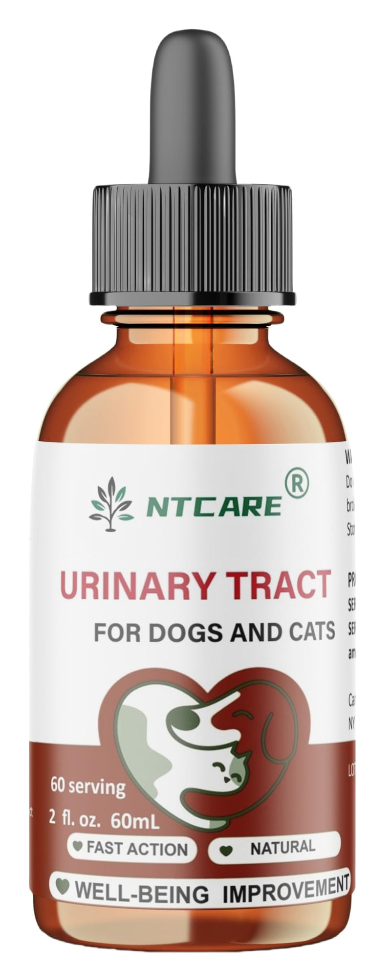 Urinary Tract Support for Dogs and Cats, Natural Fast Action Supplement, 2 fl. oz., 60 Servings