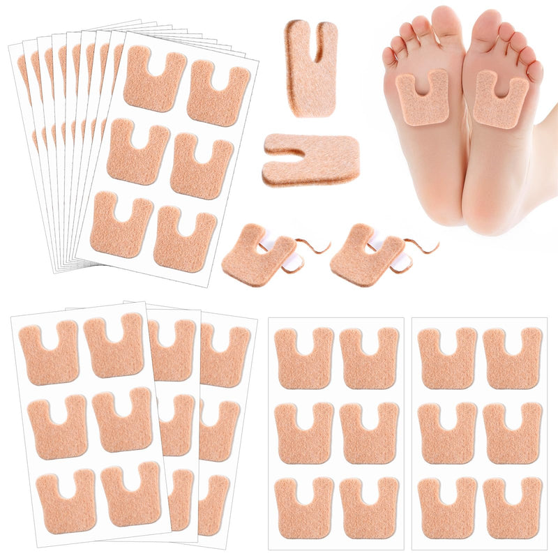 96Pcs Callus Pads for Feet, Soft Felt Callus Cushions Bottom, Horseshoe Pads for Heel, U Shape Metatarsal Pad Pain Relief, Adhesive Corn Pad Keeps Protecting Calluses for Women Men - BeesActive Australia