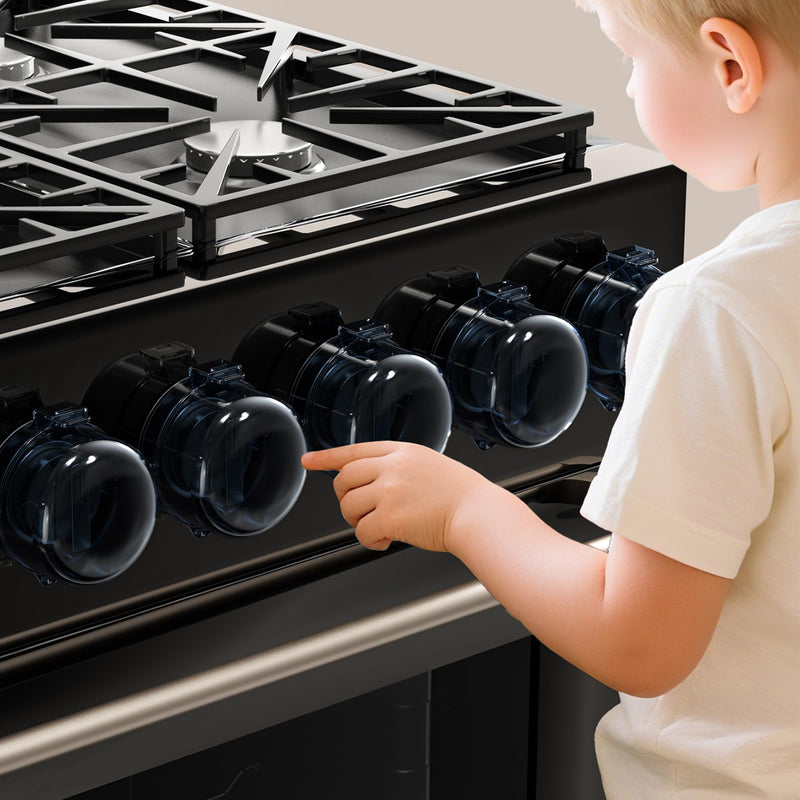 2025 Upgraded Gas Stove Knob Covers Locks for Child and Kids Safety, Universal Size Gas Stove Knob Cover with 3M Adhesive, Baby Proof Prevent Accidental -4 Pack 4 Pack Black - BeesActive Australia