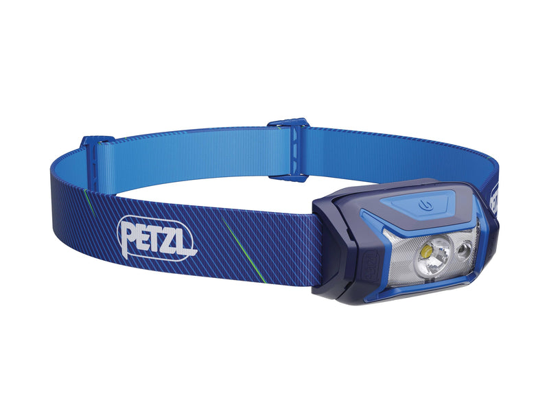 PETZL Tikka Headlamp - Compact 350 Lumen Light with Red Lighting, for Hiking, Climbing, Running, and Camping - Blue