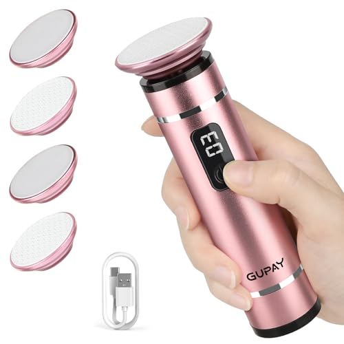 Cordless Electric Foot File & Callus Remover - Professional Pedicure Tool with 4 Nano Glass Grinding Heads, Dead Skin Remover for Cracked Heels and Rough Feet - Rechargeable Foot Sander