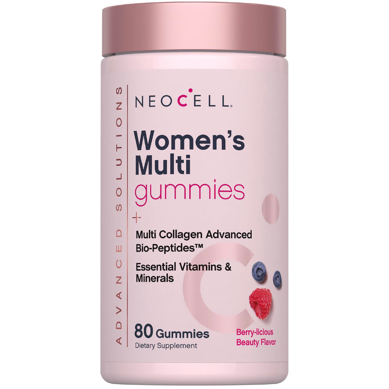 NeoCell Womens Multivitamin Gummy | 80 Gummies | Multi with Advanced Collagen | with Essential Minerals | Berry Flavor