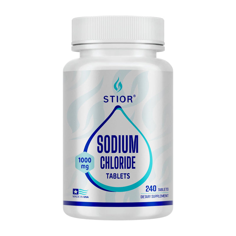 Sodium Chloride Tablets 1000mg, 240 Tablets, Sodium Chloride, Salt Pills with Electrolytes for Running, Non-GMO, Electrolytes Replenisher Hydration Drink, Made in USA