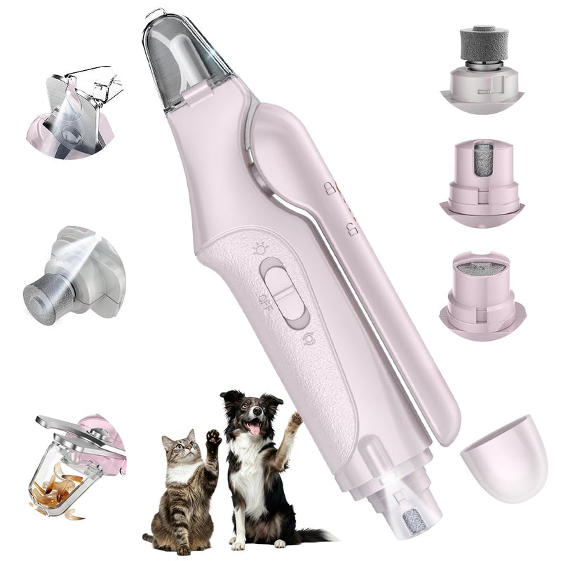 CATPICK 2-in-1 Cat Nail Clippers & Dog Nail Clippers Trimmers for Large Medium Small Dogs Cats Claw Trimmer Quick Sensor and Safety Guard USB Rechargeable with 2 LED Lights Dogs Nail Trimmer Pink 6th Generation