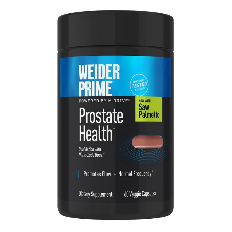 Weider Prime Prostate Health for Men, Saw Palmetto, Dual Action with N.O. Boost, Promotes Flow and Normal Frequency, 60 Veggie Capsules - BeesActive Australia