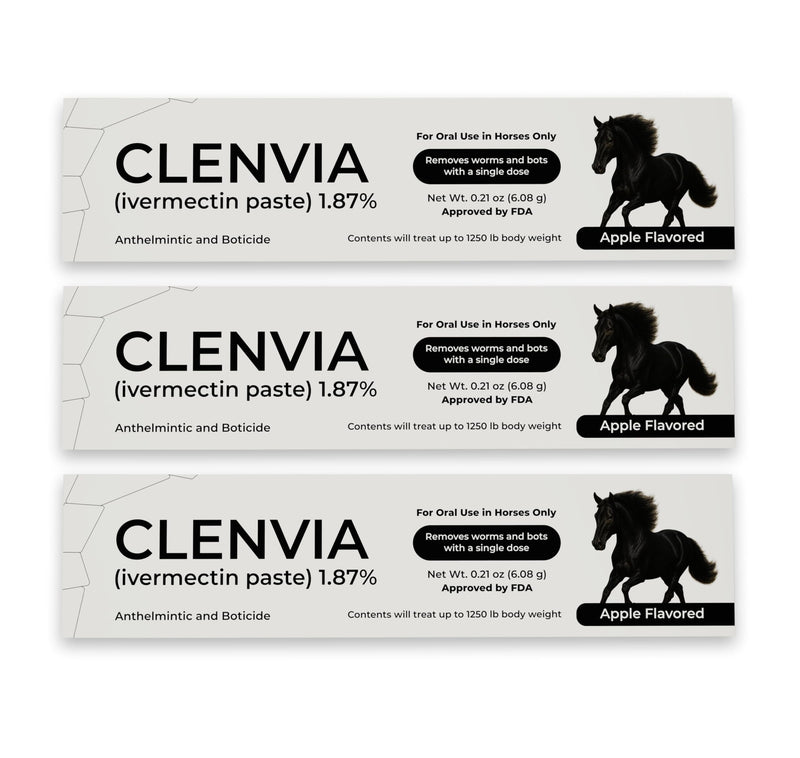 Horse Paste 1.87% – Apple Flavored Wormer – 6.08g Tube – Treats Up to 1250 lb 1 Count (Pack of 3)