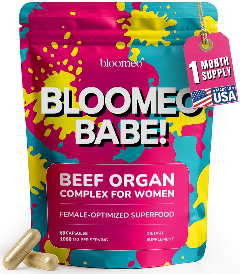 Beef Organ Supplement for Women - Hormone Balance, Iron Support, Immunity | 6-in-1 Beef Organ Complex, 100% Grass-Fed & Finished, New Zealand-Sourced, Freeze-Dried, USA-Made & Lab Tested, Zero Fillers