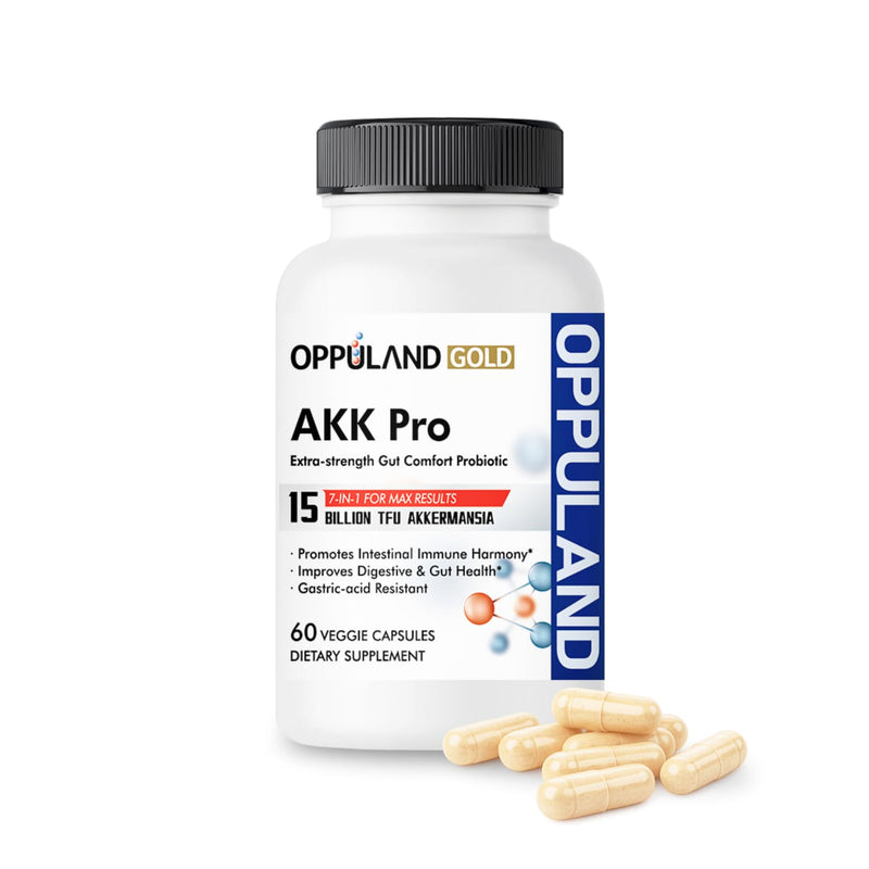 AKK Pro - Akkermansia Muciniphila Probiotic Supplement – Daily Microbiome Support with Prebiotic Inulin & Vitamins – 60 Days of Extra Strength Nourishment
