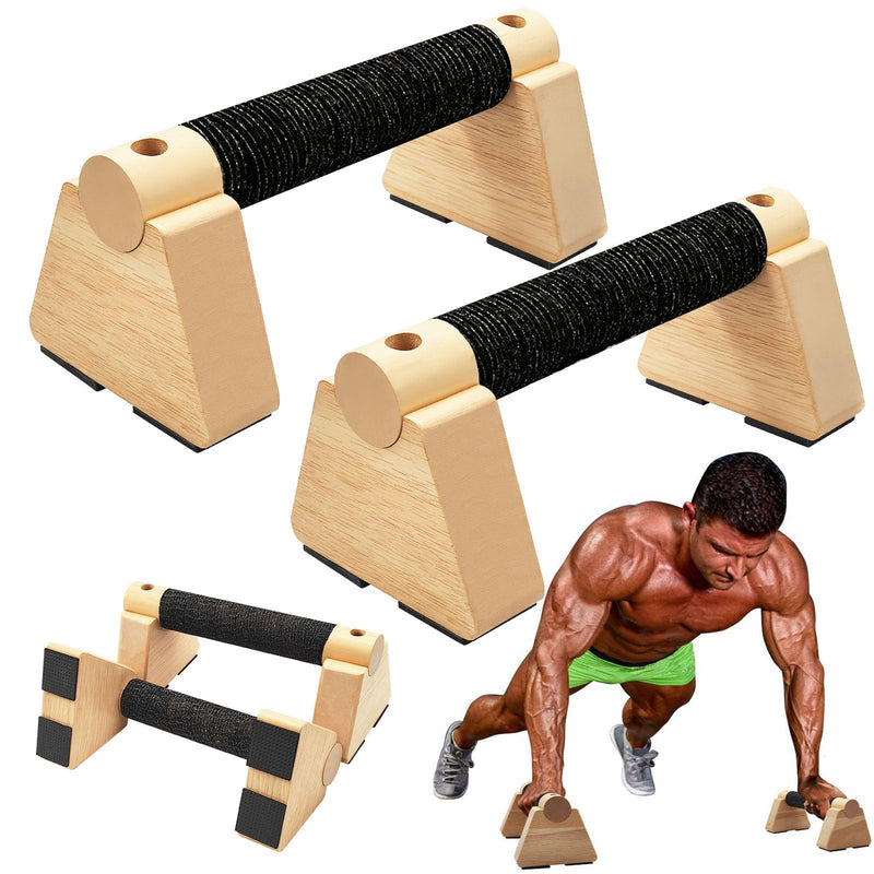 Parallettes Bars - Wooden Calisthenics Equipment for Handstand Training, Push Up Bars & Calisthenics Bar - Handstand Bars and Pushup Handles for Men Wood-20cm