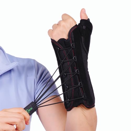 Wrist Brace with Thumb Support (Black, One Size, Right Hand)