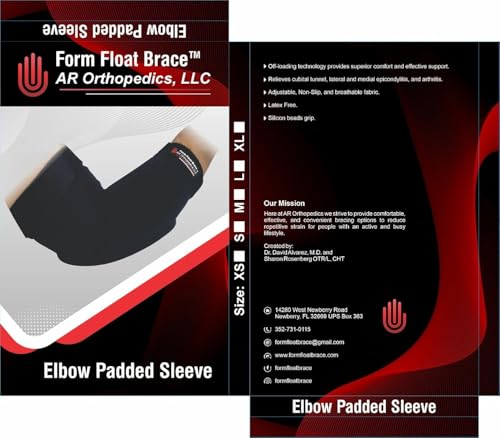 CubiFloat™ Elbow Sleeve – Adjustable Elbow Support for the Cubital Tunnel, Ulnar Nerve Pressure Relief & Sleep Positioning Small