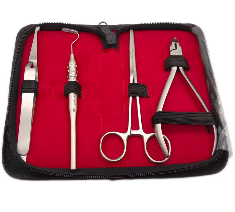 Complete DIY Braces Tool Plier Kit At Home 4PCS - Holding Brackets Change Color For Braces Ligature Ties Power Chain And Cutting Plier - BeesActive Australia