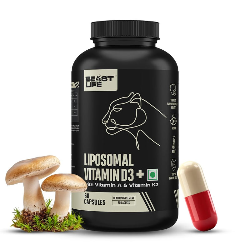 Liposomal Vitamin D3 Plus with Vitamin A & Vitamin K2 for Immune Support, Bone Health & Absorption Skin Support Calcium Utilization & Arterial Health Max 60 Capsules 60 Count (Pack of 1)
