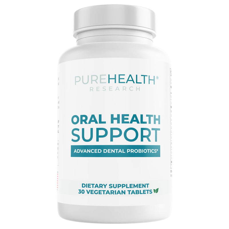 PUREHEALTH RESEARCH Oral Health Support - Dental Probiotics Supplement | Fresh Breath, Teeth & Gums Health - With Xylitol, Vitamin D3, Zinc, Peppermint Oil, Guava Fruit Powder & More - 30 Tablets