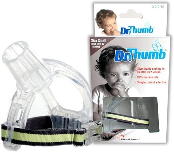 Dr. Thumb ‚Äì Thumb Guard for Toddlers (Small 12‚Äì36M), Stop Thumb Sucking Habit, Adjustable BPA-Free Silicone Protector, Gentle Non-Medical Comfort Aid, Soft & Safe Small (12‚Äì36M)