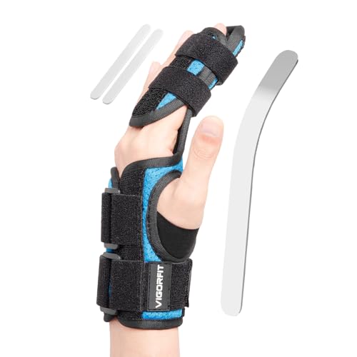 2 Finger Splint for Trigger Finger, Broken Fingers, Knuckle Sprains - Double Finger Support for Index, Middle, Ring Finger, Unisex Sizes, Left Hand, M