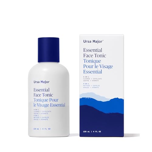 Ursa Major Essential Face Tonic | 4-in-1 Natural Toner to Cleanse, Exfoliate, Soothe and Hydrate | Vegan, Cruelty-Free, Non-Toxic | 4 Ounces 4 Ounce (Pack of 1)