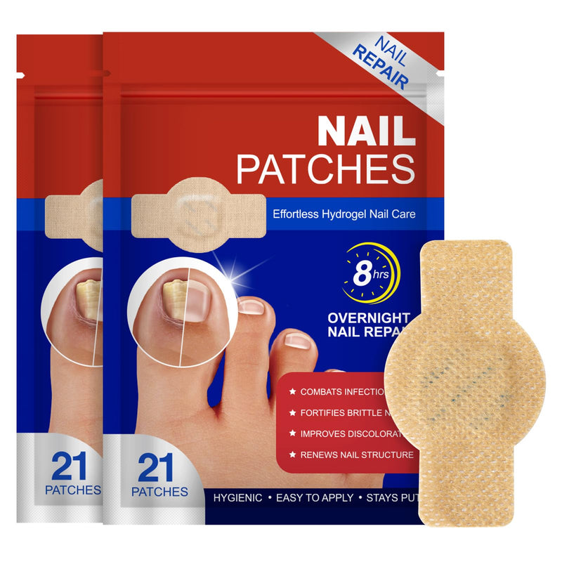 Fungal Nail Patches for Toenails (42 pcs), Fungal Nail Patches Extra Strength, Nighttime Repair Pads for Weak and Damaged Nails, Restore Discoloration and Thickness, Easy To Use - BeesActive Australia