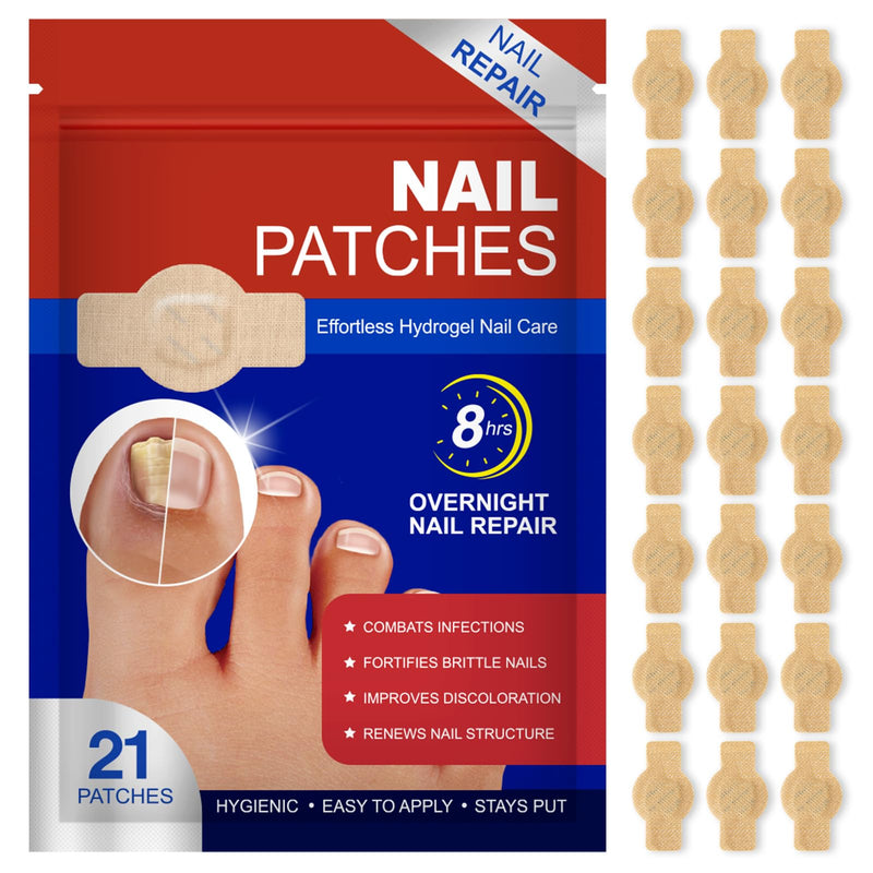 Toenail Treatment Extra Strength, Nail Repair Patches, Overnight Nail Fast Acting Repair, Improves Texture, Restore Discoloration and Thickness, Easy To Use 21 PCS - BeesActive Australia