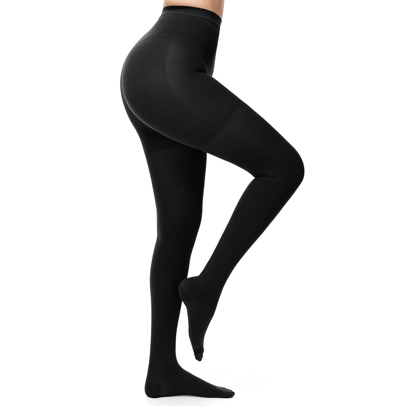 beister Medical Compression Tights for Women & Men, 15-20 mmHg Closed Toe Graduated Compression Pantyhose Black X-Large