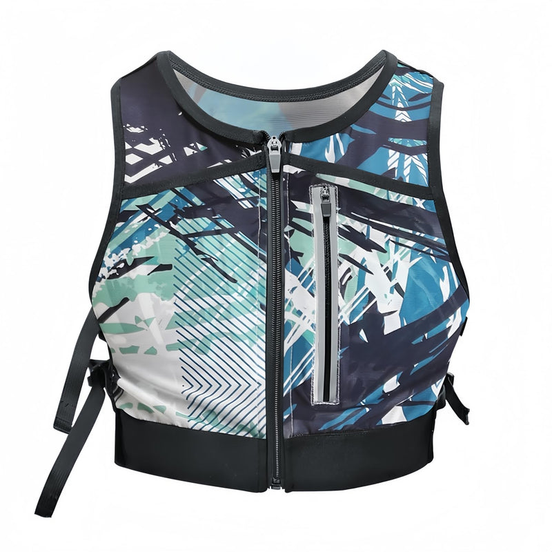 Mesh Hydration Vest Pack for Running Hiking Cycling, Adjustable Chest Bag with Water Bottle Pockets Blue
