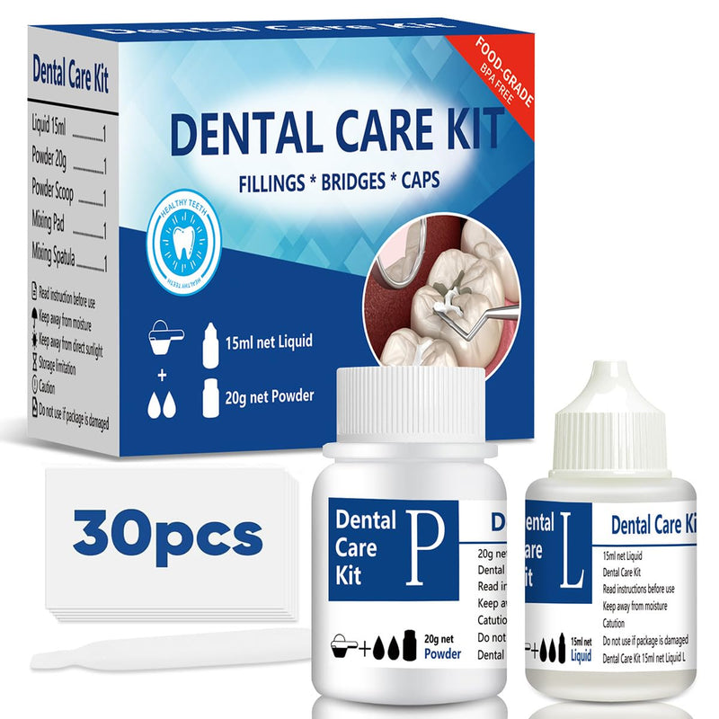 Broken Tooth Repair Kit, Zinc Oxide Eugenol Cement Dental Care Kit, Temporary Fixed Crown and Bridge (3) 3