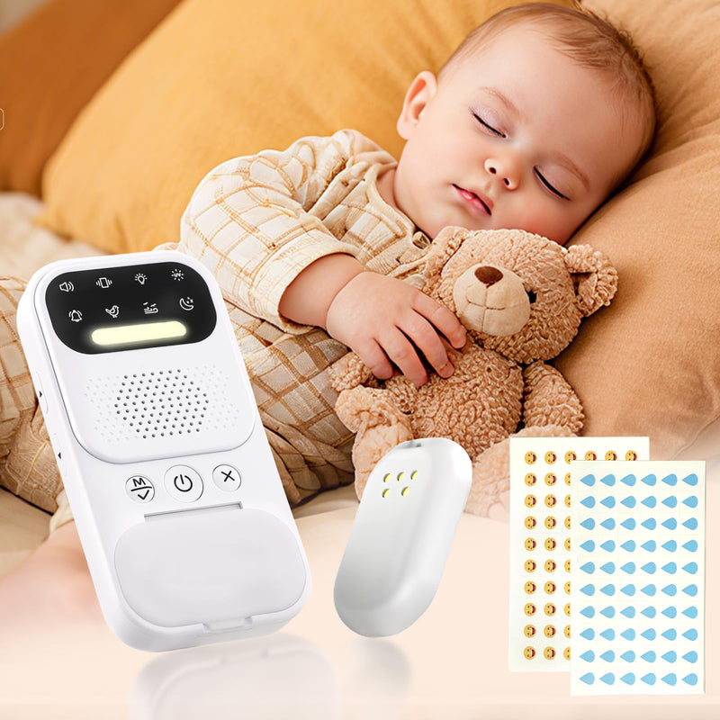 Wireless Bedwetting Alarm for Boys and Girls ‚Äì 5-in-1 Pee Alert with White Noise, UV Mode, Soft Night Light & Long Battery ‚Äì Comfortable Moisture Alarm for Toddlers & Older Kids milky white