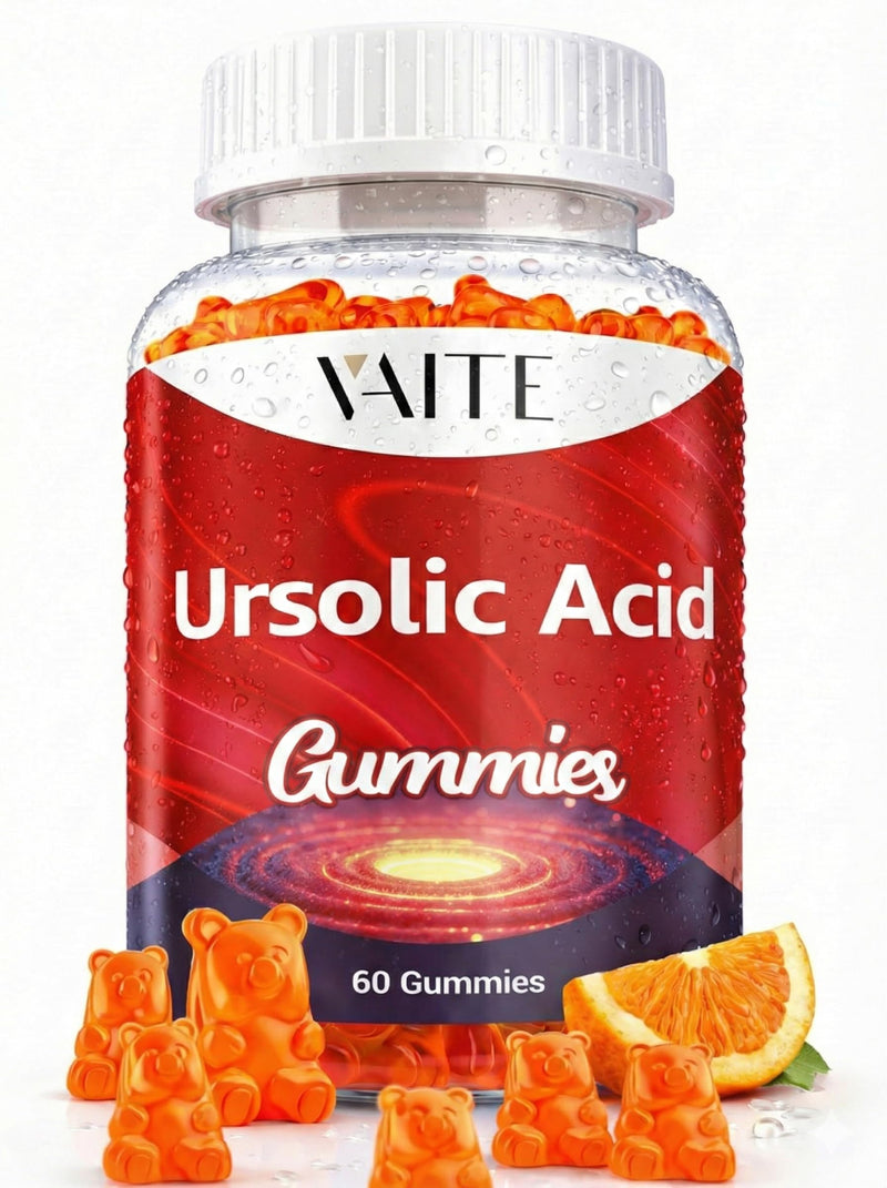 Ursolic Acid Supplement 300mg Vegan Gummies for Men & Women - Vegetarian Plant-Based Supplement for Strength, Endurance & Cellular Support, Joint-Friendly, Non-GMO, Gluten-Free, Soy-Free, 60 Chewables