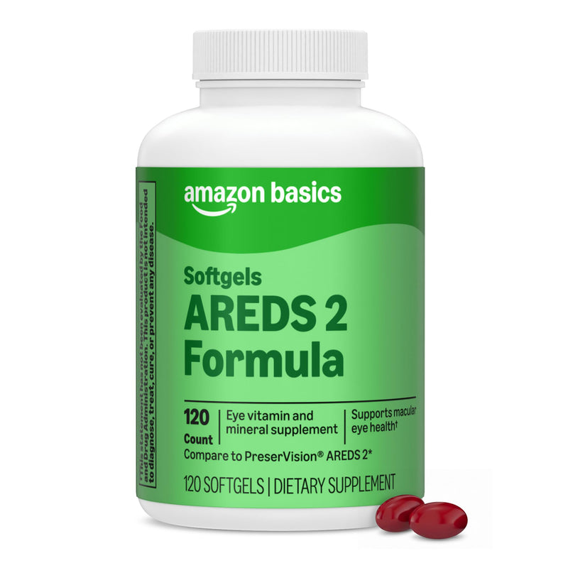 Amazon Basics Eye Vitamin and Mineral Supplement, AREDS 2 Formula with Lutein & Zeaxanthin, 120 Softgels 120 Count (Pack of 1)