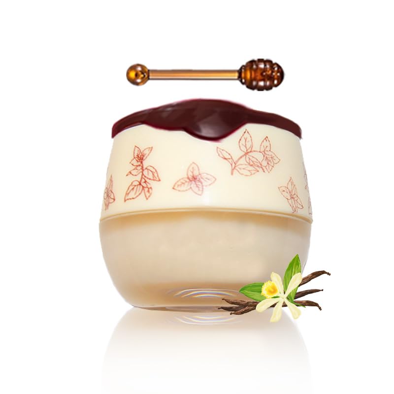 Clouds Bee Propolis Vanilla Lip Balm ‚Äì Hydrating & Moisturizing Overnight Lip Sleeping Mask, Exfoliating Lip Treatment with Bee Extracts, Natural Care for Dry Lips, Honey Pot Design
