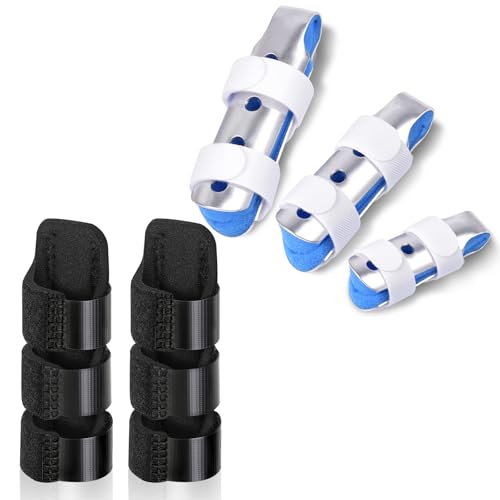 Finger Splint, 5PCS Finger Brace for Index, Middle, Ring Fingers Straightening Arthritis Knuckle Immobilization
