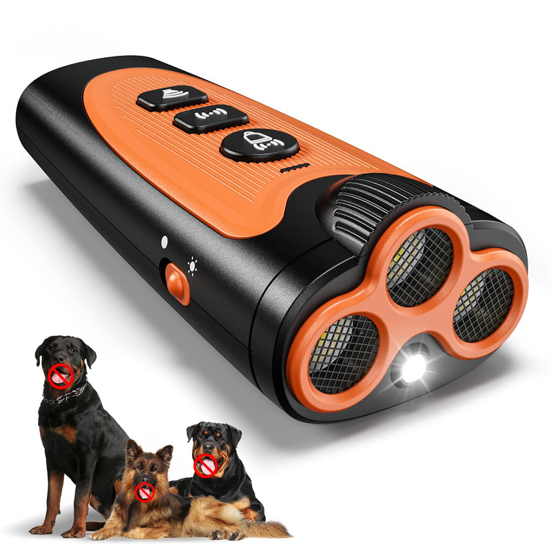 Dog Bark Deterrent Device, 3X Ultrasonic Anti Barking Device for Dogs, 6 Modes 23FT Range Bark Control, Stop Barking Neighbors Dog, Safe & Humane Rechargeable Behavior Correction Devices - Black