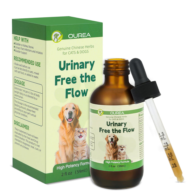 Cat and Dog Bladder Crystals Treatment or Stone, Bladder Kidney Stones Dissolver for Pet, Cat Dog Urinary Tract Supplements for Kidney and Bladder Stones, Urinary Free The Flow, 2 fl oz (59ml)