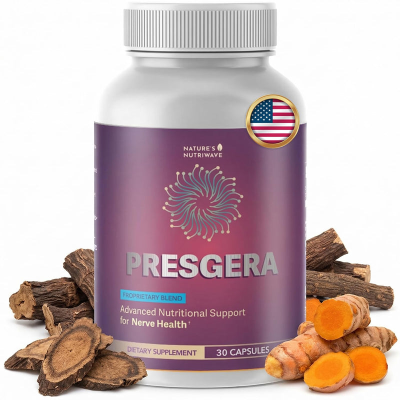 Presgera – Magnesium Glycinate, Turmeric & ALA – 30 Ct, 1 Month Supply | Also includes more botanicals with Magnesium Glycinate, Turmeric & Alpha Lipoic Acid | Non-GMO, Made in USA 30 Count (Pack of 1)