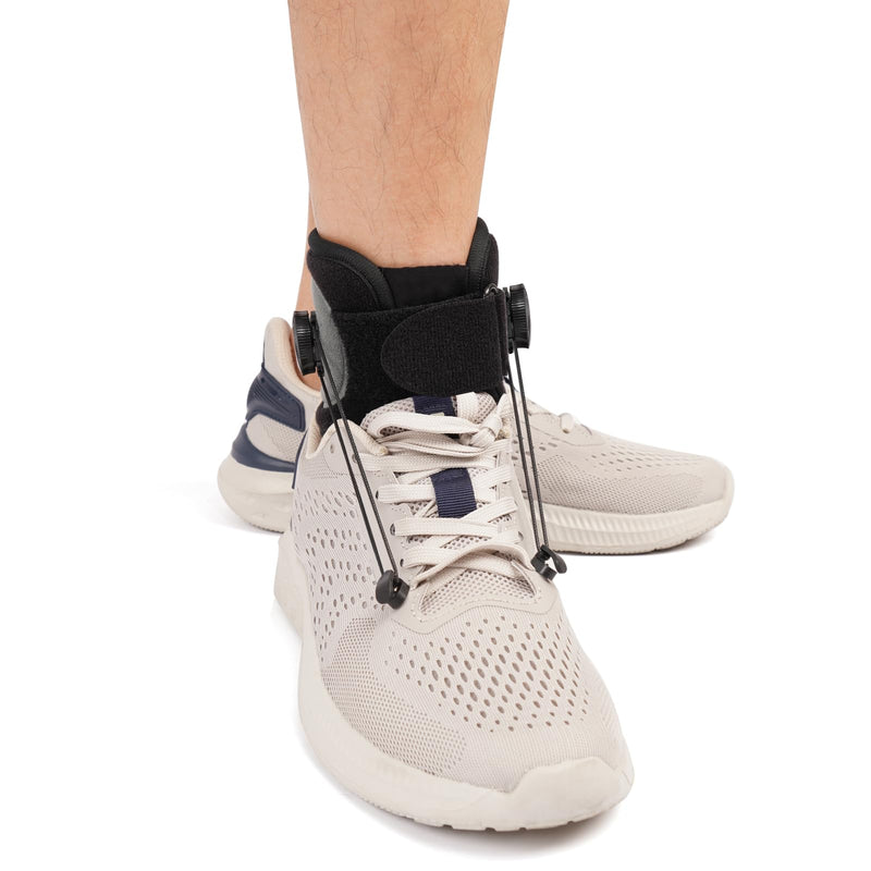 AFO Foot Drop Brace Adjustable Tension with Dual-Dial Drop Foot Brace for Walking with Shoe Use with Shoes Featuring Eyelets (Medium, 1 Pack) Medium