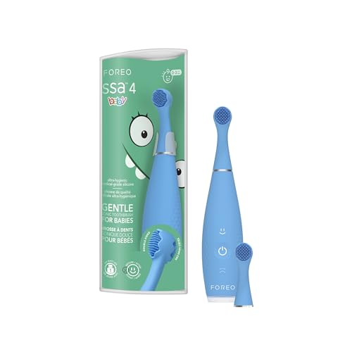 FOREO issa 4 baby - Sonic Electric Toothbrush + Issa mini Hybrid Brushead Bubble Blue