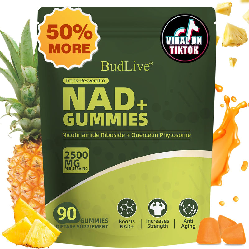 NAD Resveratrol Gummies, Liposomal NAD Gummies for Women | with Nicotinamide Riboside, Quercetin, Trans-Resveratrol, Anti-Aging, Cellular Energy & Healthy Aging Support, Non GMO