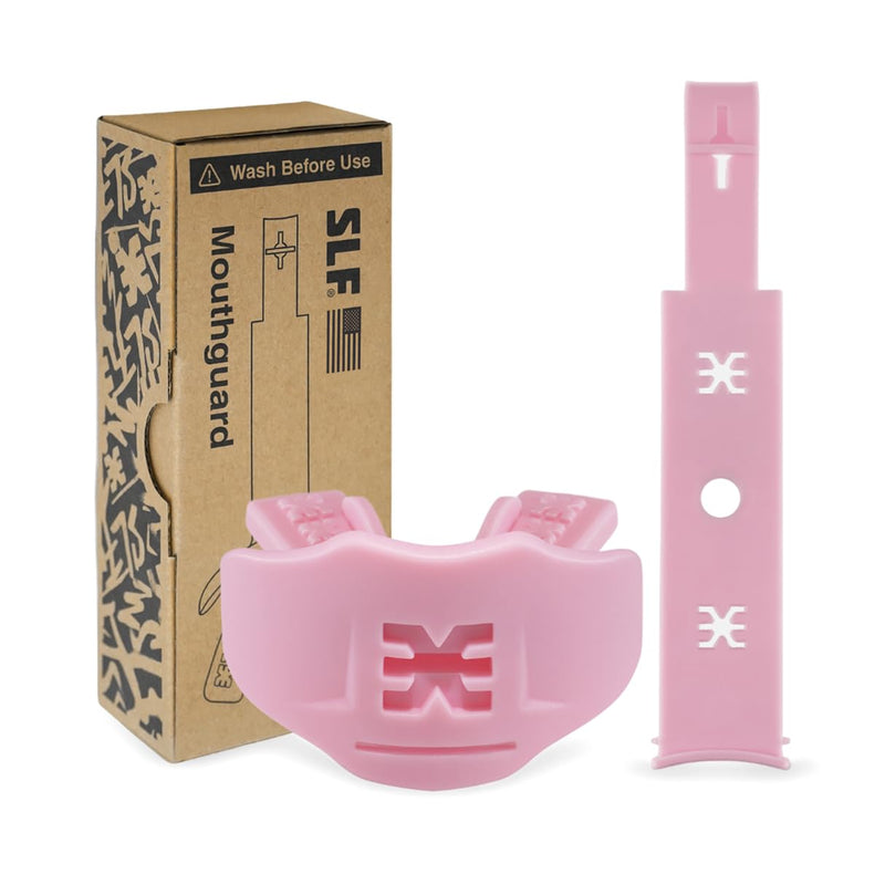 SLEEFS Soft Football Mouth Guard 2.0 - Youth Mouthguard with Strap (Removable) - Lip/Teeth Protector Mouthpiece - No Boil - for Youth/Adults, Maximum Air Flow for Flag Football, Lacrosse - Soft Pink - BeesActive Australia