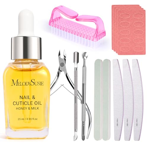 MelodySusie 14PCS Manicure Tools Kit Nail Care Set 14Pcs Milk & Honey