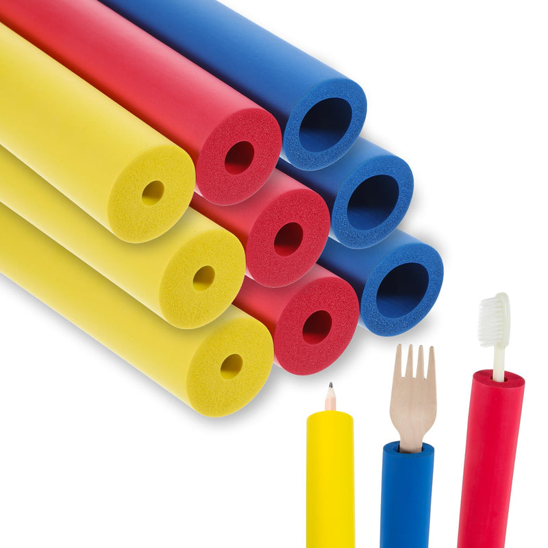 9PCS Foam Grip Tubing Foam Tubes Grip Aid Padding Tube Built Up Utensils Handle Adaptive Utensil Foams Tubing Comfort Grips for Elderly Disabled Arthritic Handicapped Utensils Tools Pens
