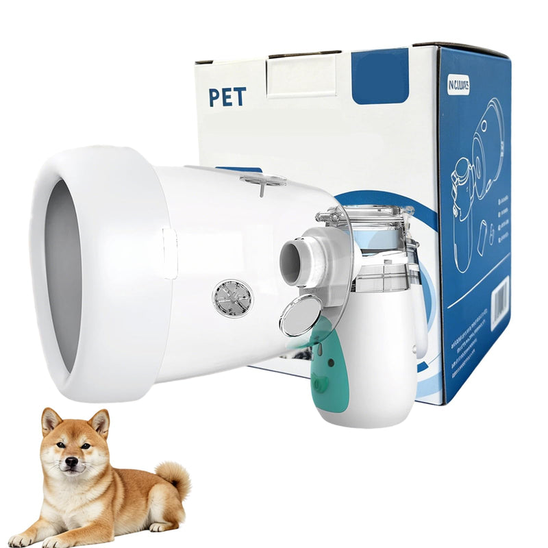 Portable Dog Inhaler with Dog Mask, Low Noise, Strong and Weak Modes for Medium-Sized Dogs, Green M Size