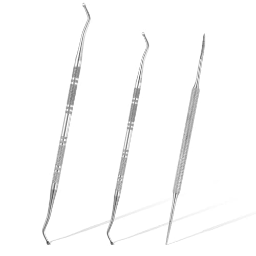 3 Pcs Pedicure Tools for Feet Ingrown Toenail File and Lifters Upgraded Professional Ingrown Toenail Treatment Double Head Nail Cleaning Tools Under Sidewall Cleaner Pain Relief Accessories