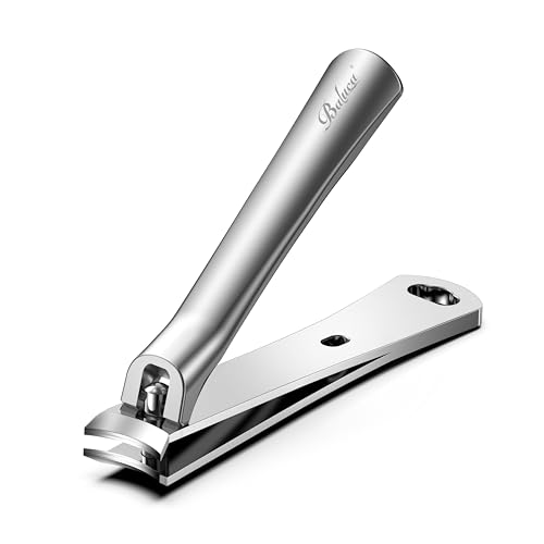 BALUCA Curved Toenail Clipper for Men, Professional Finger Nail Clipper for Women for Thick Nails, Stainless Steel Nail Cutter for Accurate Trimming and Grooming (Pear Silver) Pear Silver